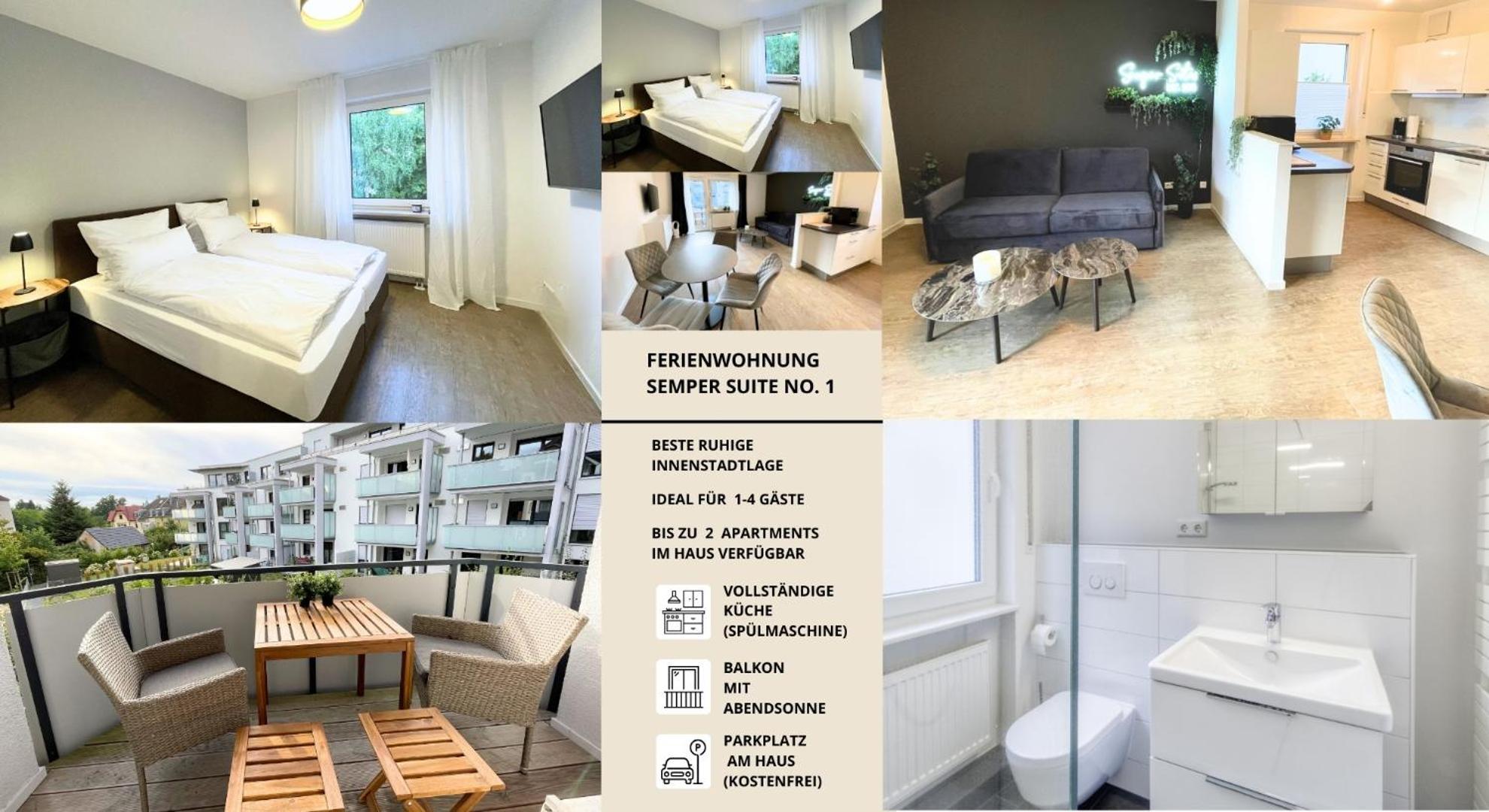 Semper Suite No1 - 2Zi Fewo 1-4 Pers, Balkon, Parkplatz, Hofgartennaehe Bayreuth Exterior photo